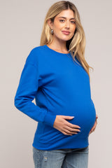 Royal Blue Pullover Maternity Sweatshirt