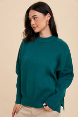 Emerald Knit Mock Neck Sweater