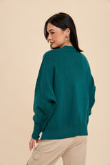 Emerald Knit Mock Neck Sweater