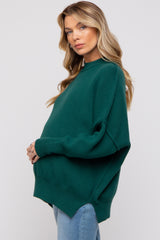 Emerald Knit Mock Neck Maternity Sweater