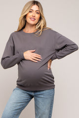 Charcoal Pullover Maternity Sweatshirt