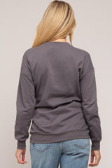 Charcoal Pullover Maternity Sweatshirt