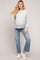 Silver Ribbed Cuff Maternity Sweater