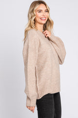 Taupe Ribbed Cuff Sweater