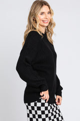 Black Bubble Sleeve Sweater