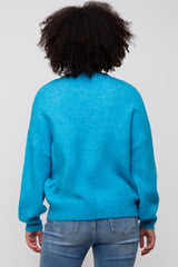 Blue Bubble Sleeve Sweater