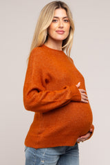 Camel Bubble Sleeve Maternity Sweater