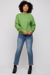 Green Bubble Sleeve Sweater