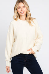 Ivory Bubble Sleeve Maternity Sweater