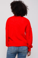 Red Bubble Sleeve Sweater