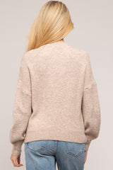 Taupe Bubble Sleeve Maternity Sweater