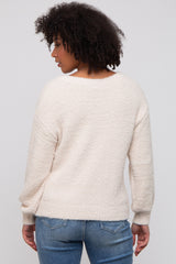 Beige Fuzzy Soft Knit Sweater