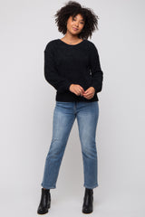 Black Fuzzy Soft Knit Sweater