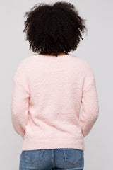 Light Pink Fuzzy Soft Knit Sweater