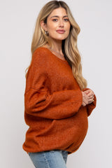 Camel Basic Drop Shoulder Maternity Sweater