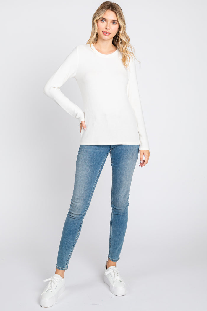 Ivory Soft Brushed Long Sleeve Top