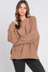 Mocha Knit Exposed Seam Sweater