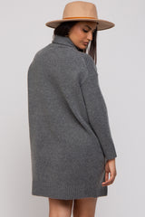 Charcoal Turtleneck Sweater Mini Dress