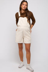 Cream Corduroy Maternity Short Overalls