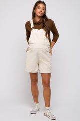 Cream Corduroy Maternity Short Overalls