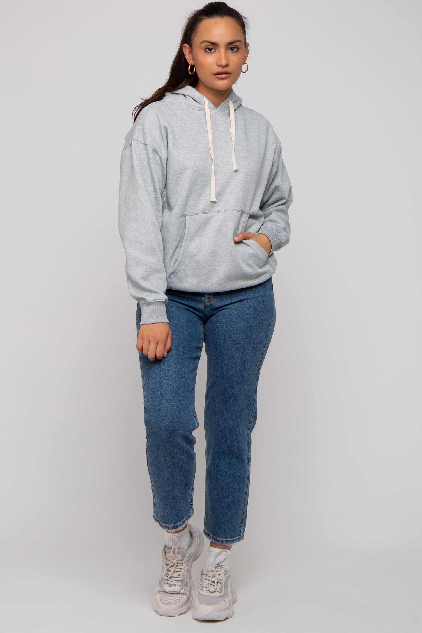 Heather Grey Basic Fleece Hoodie