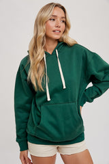 Forest Green Basic Fleece Maternity Hoodie