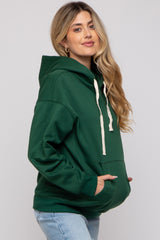 Forest Green Basic Fleece Maternity Hoodie