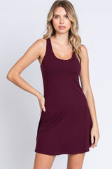 Plum Tennis Racerback Maternity Romper Dress