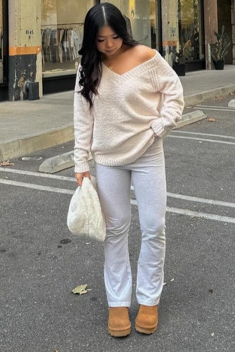 Ivory Fuzzy Soft Knit Sweater