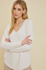 Ivory Fuzzy Soft Knit Maternity Sweater