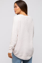 Ivory Fuzzy Soft Knit Maternity Sweater