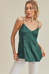 Emerald Satin Tie Tank