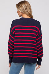 Navy Striped Long Sleeve Knit Maternity Sweater