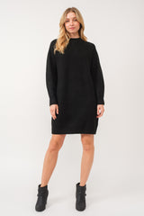 Black Mock Neck Sweater Dress