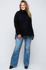 Blue Flare Leg Distressed Maternity Plus Jeans