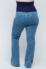 Blue Flared Maternity Plus Jeans