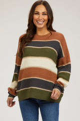 Multi-Color Striped Maternity Sweater