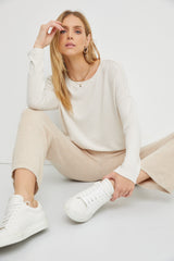 Ivory Knit Long Sleeve Top