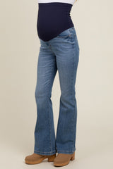 Light Blue Vintage Wash Maternity Bootcut Jeans