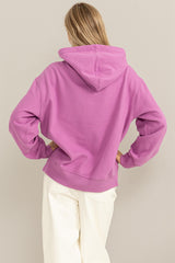 Lavender Front Pocket Hooded Fleece Sweatshirt