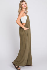 Olive Wide Leg Overall