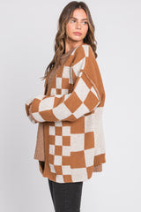 Camel Checkered Sweater