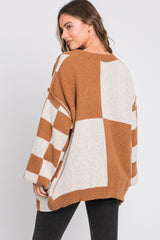 Camel Checkered Sweater