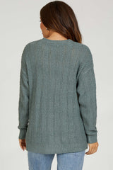 Olive Pattern Knit Maternity Sweater