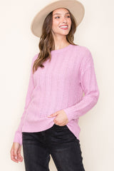 Pink Pattern Knit Sweater