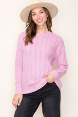 Pink Pattern Knit Sweater