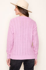 Pink Pattern Knit Sweater