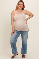 Blue Wide Leg Maternity Plus Size Jeans