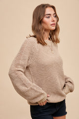 Taupe Open Knit Sweater