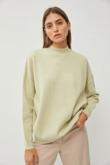 Light Olive Mock Neck Maternity Sweater